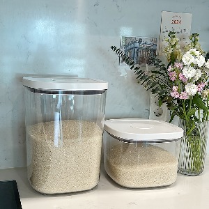 [집꾸밈]원터치 밀폐 투명 쌀통 5kg / 10kg